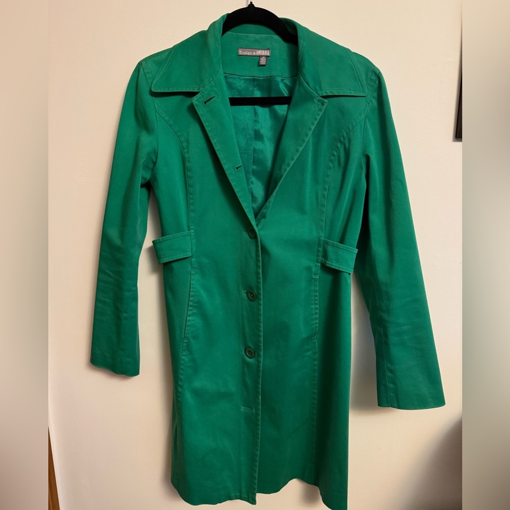 Tristan Vibrant Green Trench Coat